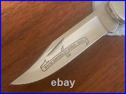 Buck Knife 110 (1994) Custom Scales, Special Etch Nickel Frame, Sheath NOS