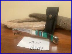 Buck Knife 110 (1994) Custom Scales, Special Etch Nickel Frame, Sheath NOS