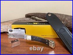 Buck Knife 110 (2015) with Basketweave Scales Original Box & Sheath NOS