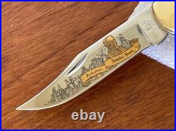 Buck Knife 110 Custom Gold Etched Adolphus Busch Box & COA MINT