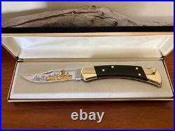 Buck Knife 110 Custom Gold Etched Adolphus Busch Box & COA MINT