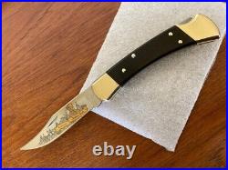 Buck Knife 110 Custom Gold Etched Adolphus Busch Box & COA MINT