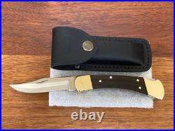Buck Knife 110- Vintage (2-Dot) Square Frame, 3-Large Pins, Buck Sheath Clean