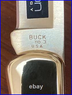 Buck Knife 110 Vintage (2000) IONFusion Champagne With OEM Buck Sheath NOS
