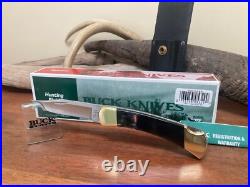 Buck Knife 110 Vintage (2003) Buffalo Scales, Filed Rocker, Box, Sheath NOS