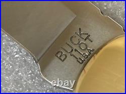 Buck Knife 110 Vintage (2003) Buffalo Scales, Filed Rocker, Box, Sheath NOS