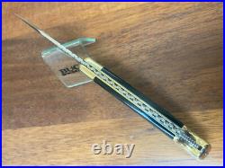 Buck Knife 110 Vintage (2003) Buffalo Scales, Filed Rocker, Box, Sheath NOS