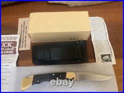 Buck Knife 110 Vintage 3-Liner with Finger Grooves/Box/Sheath/Papers CLEAN