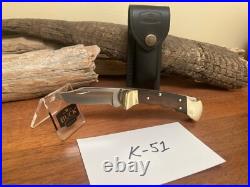 Buck Knife 112- Vintage (2000) Grooved with Old Square Frame & Sheath Clean