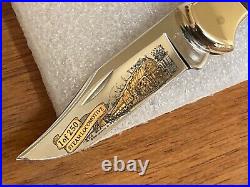 Buck Knife 112 Vintage Custom Gold Etch Locomotive #140 OF 250 NOS