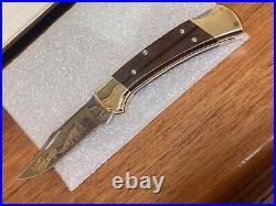 Buck Knife 112 Vintage Custom Gold Etch Locomotive #140 OF 250 NOS