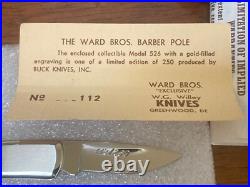 Buck Knife 526 (1988) Ward Bros. Barber Pole Etch withCOA (1 of 250) SCARCE
