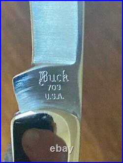 Buck Knife 703 Vintage Script Colt with Ram Horn Scales and Box NOS