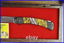Buck Knives Michael Prater Painted Pony Custom Folding Knife Yellow