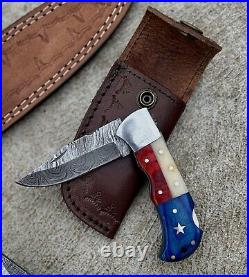 Bulk 25 Pieces Custom Handmade Damascus Steel Folding Knives