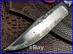 CAS Claudio Sobral Large San Mai Custom Fighter Knife with Sheath 17.25'' OAL