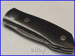 CUSTOM BARRY WOOD VENICE, CA. MK-1 SWINGLOCK KNIFE BLACK MICATRA WithTUBE&PAPERWORK