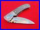 CUSTOM FOLDING KNIFE Blue Damascus STEEL Handmade? Stabilized Wood Titanium RARE