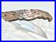 CUSTOM FOLDING KNIFE DAMASCUS STEEL Titanium PEARL CARVED Eagle ART CRAFT RARE-1