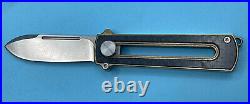 CUSTOM MicroPOCKET KNIFE -Al Br BarloX M390 Blade-aluminum/bronze Handle Carbon