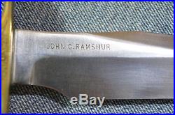 CUSTOM RANDALL TOM LESCHORN ASSEMBLED, CARVED AND ENGRAVED MODEL 12-6 BOWIE