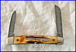 Case Stag 52052 Knife -Damascus Blade -Congress -Six dots -1994 -Two Blade -eb