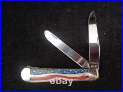 Case XX 6254 Ss Trapper Star Spangled Flag Knife Bone Scrimshaw 1 Of 15 Nib