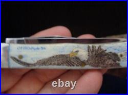 Case XX 6254 Ss Trapper Star Spangled Flag Knife Bone Scrimshaw 1 Of 15 Nib