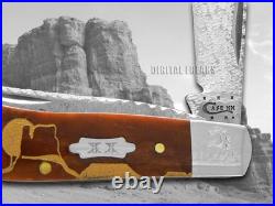 Case XX David Yellowhorse Singer Hammered Chestnut Saddlehorn ###2 1/25 Knife