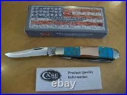 Case XX Knife Mini Trapper Custom Hand Finished Turquoise / Copper / Nib