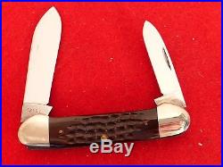 Case XX USA 1974 mint Shaw Leibowitz gold etch Bobcat 62131 bone canoe knife