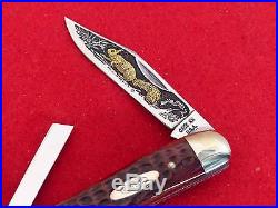 Case XX USA 1974 mint Shaw Leibowitz gold etch squirrel 6380 whittler knife