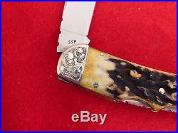 Case XX USA custom stag filework mint 10 dot Lock Horn lockhorn Cargill knife