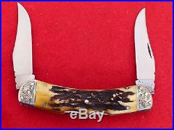Case XX USA custom stag filework mint 10 dot Lock Horn lockhorn Cargill knife