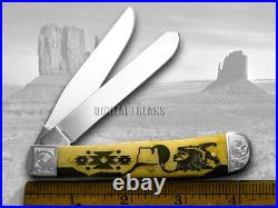 Case xx Yellowhorse Trapper Knife Scrolled Early Morning Singer Antique 1/500