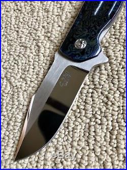 Chad Nell Knives Custom One-Off Mokuti Mirror BLADE Patton Flipper Knife NEW