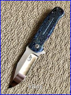 Chad Nell Knives Custom One-Off Mokuti Mirror BLADE Patton Flipper Knife NEW