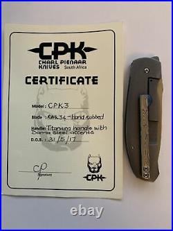 Charl Pienaar Knives CPK3 Custom Titanium Frame Lock Front Flipper Folding Knife