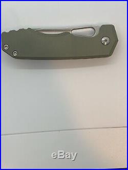 Chaves American Made JB Stout Megalodon 325 Knife Green Ti (3.25 Stonewash)