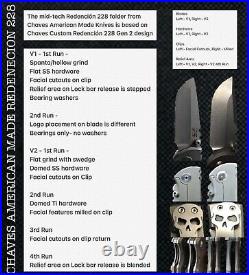 Chaves American Made Knives CAMK 228 Mid-Tech Folder Flipper Pocketknife Keltic