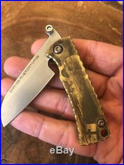 Chaves Custom Knives Redencion Friction Folder Brass Handles w Skeleton Key