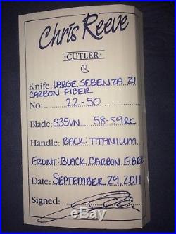 Chris Reeve Knife Large Sebenza 21 Carbon Fiber