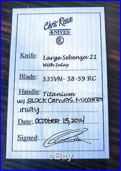 Chris Reeve Knives Large Sebenza 21 Micarta Inlays