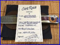 Chris Reeve Knives Large Sebenza 21 UG Amethyst with Damascus Basket Weave