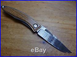 Chris Reeve Knives Mnandi Bocote Inlay Damascus Ladder Left Handed