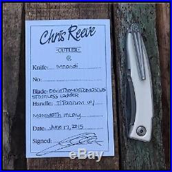 Chris Reeve Knives Mnandi, Ladder Damascus, Mammoth Ivory Inlay (RARE)