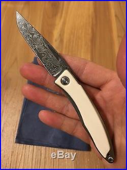 Chris Reeve Knives Mnandi with Mammoth Inlays and Raindrop Damascus Steel