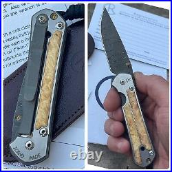 Chris Reeve Knives Small Sebenza 21 Box Elder Inlay w Ladder D@mascus Drop Point