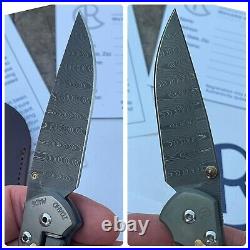 Chris Reeve Knives Small Sebenza 21 Box Elder Inlay w Ladder D@mascus Drop Point