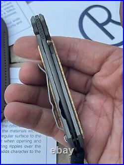 Chris Reeve Knives Small Sebenza 21 Box Elder Inlay w Ladder D@mascus Drop Point